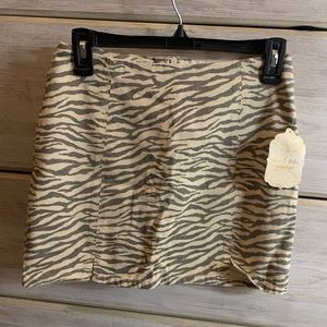 altard state zebra jean skirt